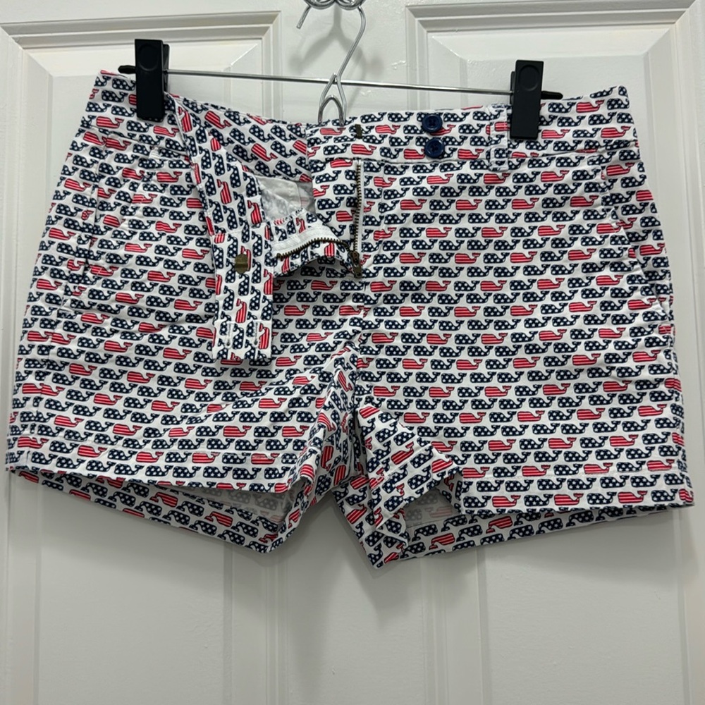 Vineyard Vines American Flag Whale Shorts Size 4